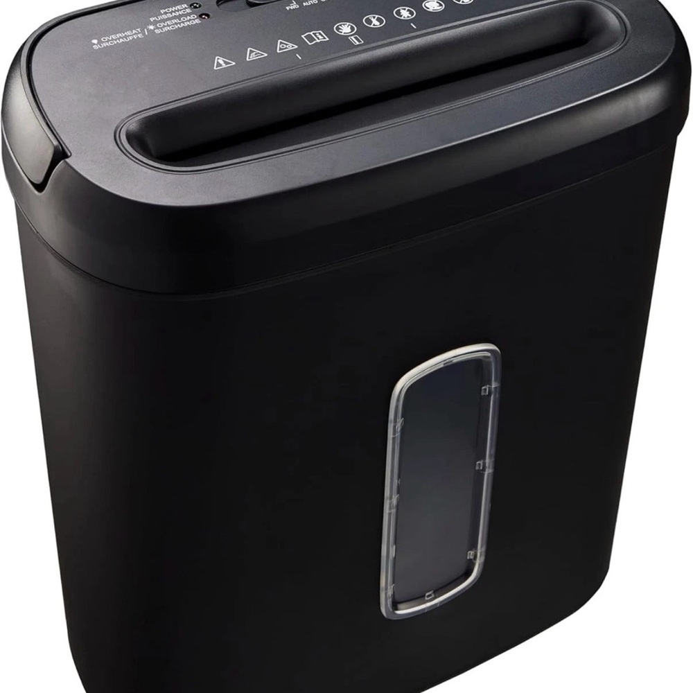 Black Paper Shredder with Viewing Window - Compact Office Shredder